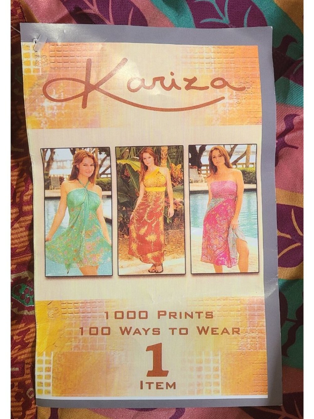 Kariza Multi Wear Scarf Dress Multicolor New with Tags